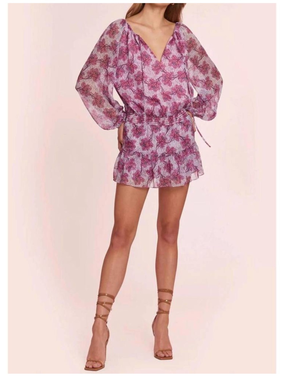 Amanda Uprichard Charleigh Romper in Porsena Lilac Floral Size L